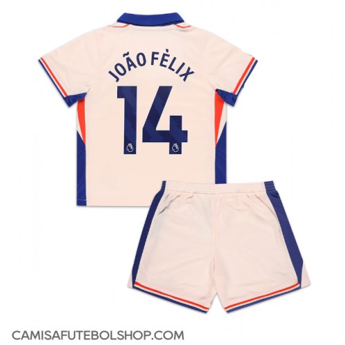 Camisa de time de futebol Chelsea Joao Felix #14 Replicas 2º Equipamento Infantil 2024-25 Manga Curta (+ Calças curtas)